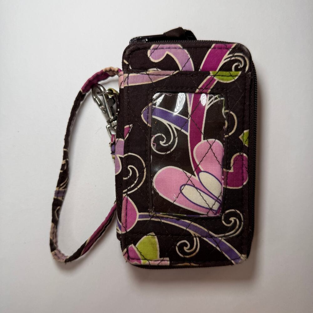 Vera Bradley Purple Punch Print All In One ID Wristlet Zip Wallet